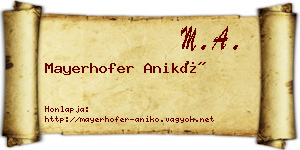 Mayerhofer Anikó névjegykártya