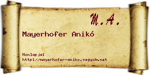 Mayerhofer Anikó névjegykártya